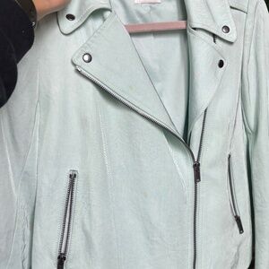 Club Monaco Light Turquoise Biker Jacket